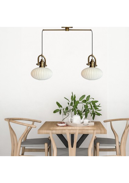 Elegant Cam Beyaz Ikili Metal Çubuk Avize Delikli Eskitme Başlık Sarkıt Lamba Salon Aydınlatma fiyatları