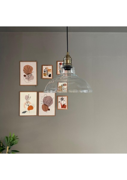 Vishi Cam Şeffaf Tekli Avize Lale Başlık Retro Sarkıt Lamba Restoran Salon Aydınlatma modelleri