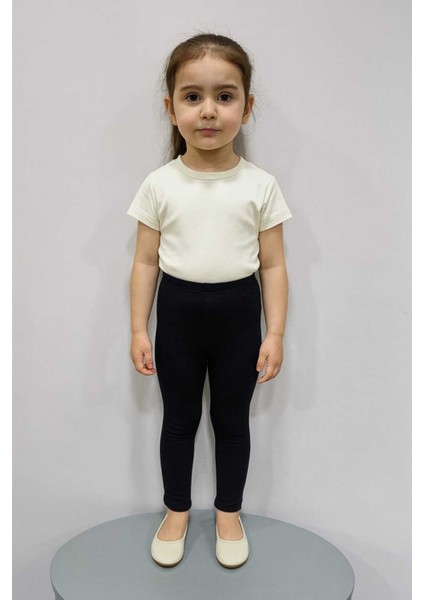 Siyah Pamuk Çocuk Tayt