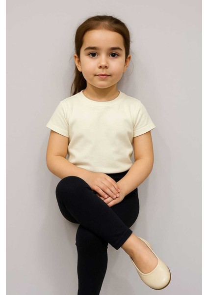 Siyah Pamuk Çocuk Tayt modelleri