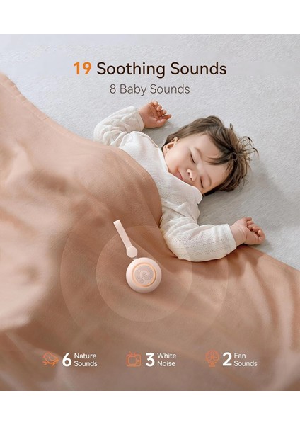 Dreamegg Taşınabilir Ses Makinesi - 19 Yatıştırıcı Ses ve Bebek Odası Işığı - Pembe modelleri