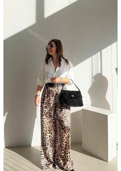 Leopar Desenli Palazzo Pantolon fiyatları