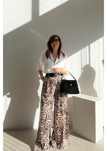 Leopar Desenli Palazzo Pantolon fırsatları
