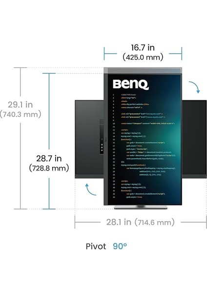 RD320U 31,5 inç 4K HDMI DP USB 3.2 Pivot PIP-PBP DualView HDR Programlama Monitörü modelleri