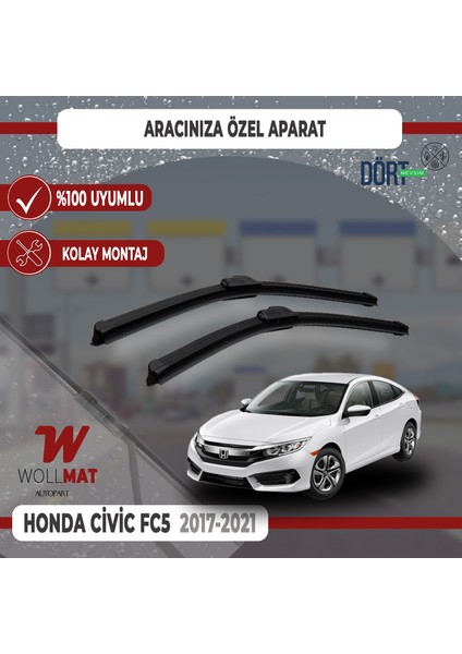 Honda Civic Fc5 Silecek 2017 2021 Silecek Takımı Araca Özel