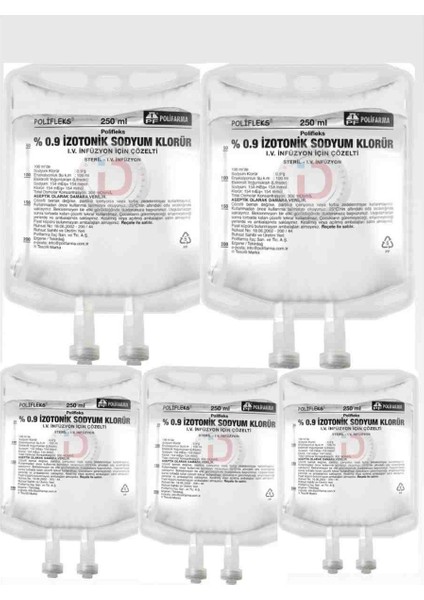 Polıflex %0.9 Izotonik 250ML Serum Çözelti 5li Paket