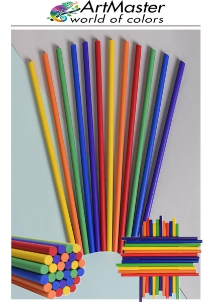 Renkli Ahşap Ince Yuvarlak Çubuk 15 cm 30 Lu 1 Paket Hobi Sınıf Tasarım Etkinlik Okul Öncesi Oyun Çubukları indirimleri