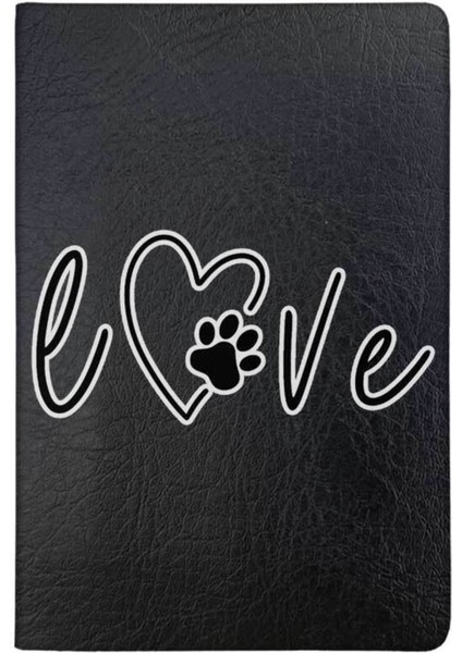 Love Desenli Deri Pet Evcil Hayvan Kedi Köpek Pasaport Sağlık Karnesi Kabı Kılıfı