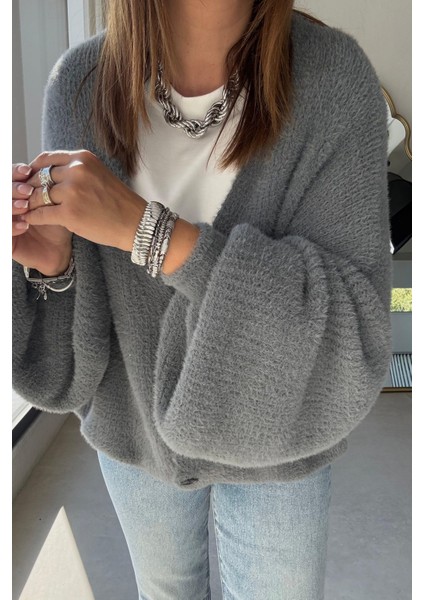 Gri Yumoş Hırka indirimleri