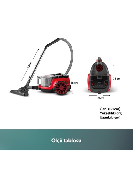 Dustider 1255H Yatay Süpürge Kırmızı Siyah fiyatları