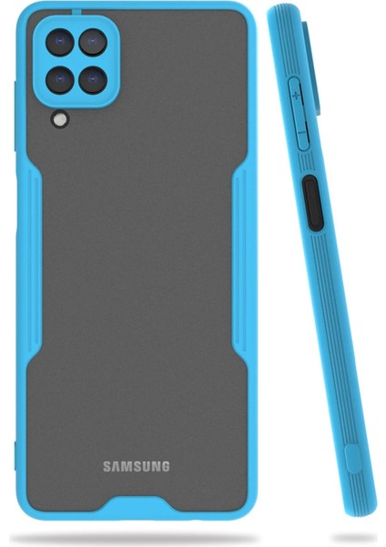 Buğz Samsung Galaxy A22 Kılıf Platin Silikon - Mavi