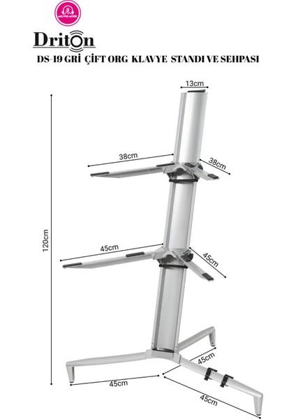 Ds-19 Gri Profesyonel Çift Katlı Ultimate Org Standı Sehpası fiyatları