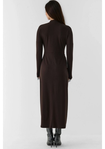 Kadın Aksesuar Detaylı Sandy Streç Sandy Elbise Kestane Kahvesi fiyatları