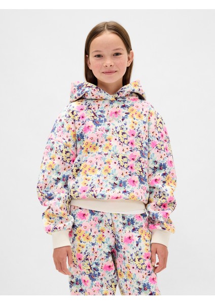 Kız Çocuk Pembe Vintagesoft Relaxed Çiçekli Sweatshirt