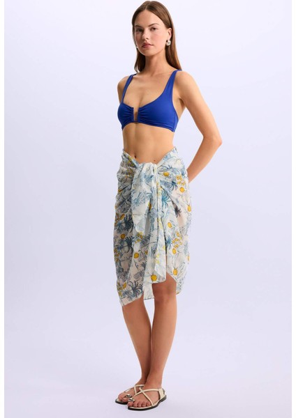 Kadın Desenli Uzun Pareo