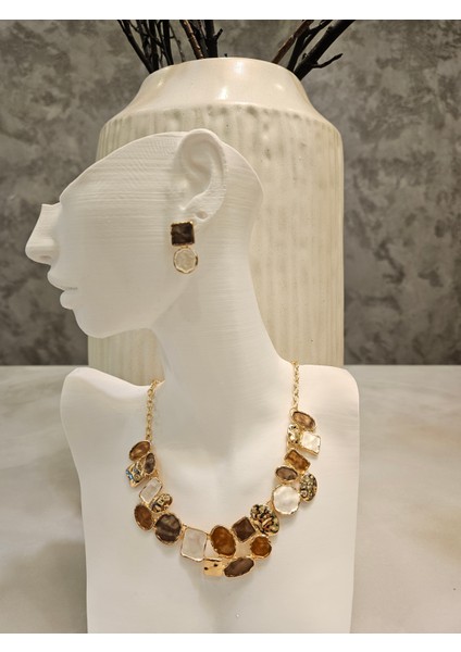 Altın Kaplama Şık Geometrik Takı Seti