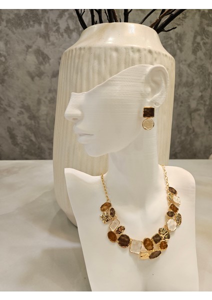 Altın Kaplama Şık Geometrik Takı Seti fırsatları