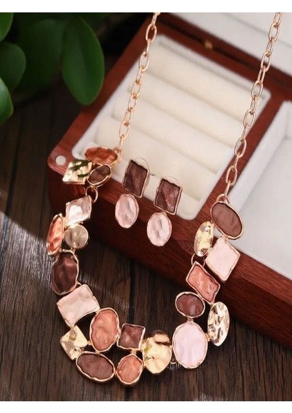 Altın Kaplama Şık Geometrik Takı Seti indirimleri