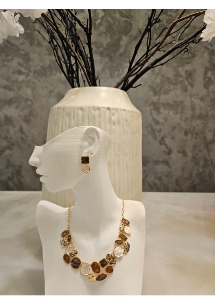 Altın Kaplama Şık Geometrik Takı Seti