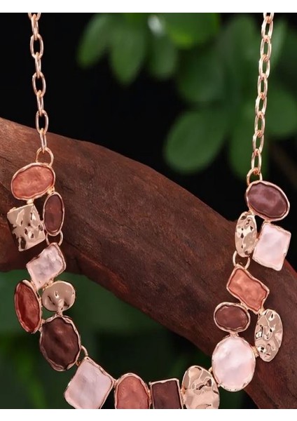 Altın Kaplama Şık Geometrik Takı Seti