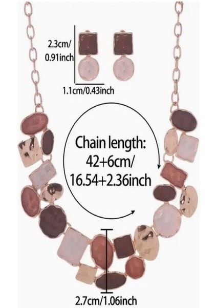 Altın Kaplama Şık Geometrik Takı Seti