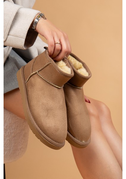 Kadın Kışlık Bot Süet Içi Yünlü Kürklü Ince Tabanlı Bilek Boy Kısa Mini Ug Bot fiyatları