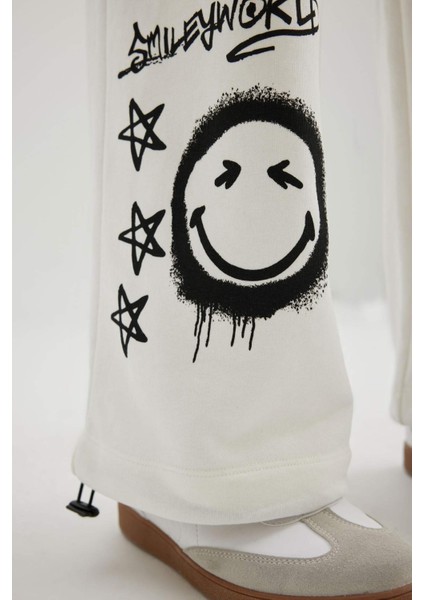 Coool SmileyWorld Wide Leg Geniş Bol Paça Cepli Ayarlanabilir Lastikli