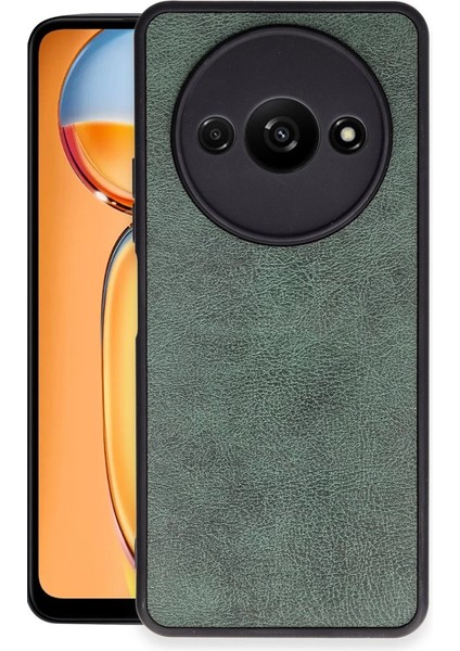 Buğz Newface Xiaomi Redmi A3 4g Kılıf Aras Deri Kapak - Koyu Yeşil