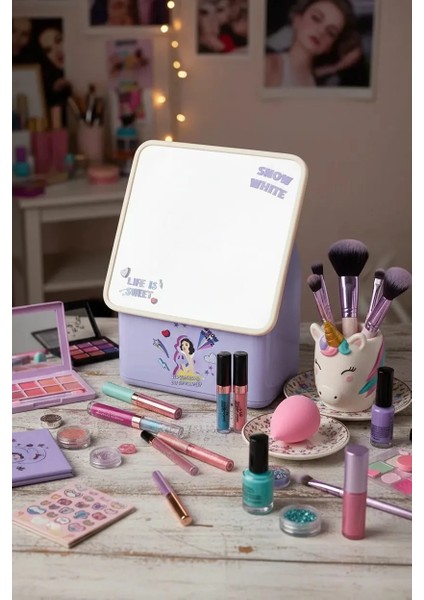 Disney Prenses Lisanslı Makyaj Aynalı Masa Düzenleyici