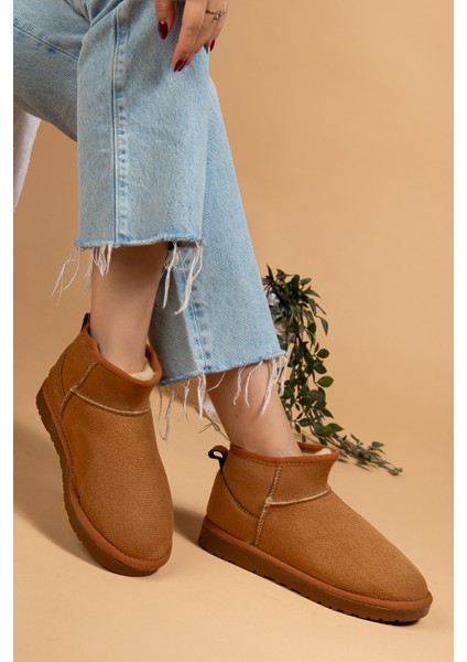 Kadın Kışlık Bot Süet Içi Yünlü Kürklü Ince Tabanlı Bilek Boy Kısa Mini Ug Bot fiyatları