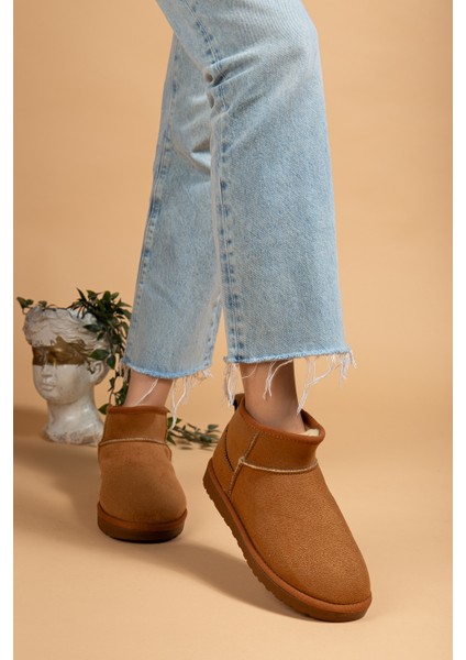 Kadın Kışlık Bot Süet Içi Yünlü Kürklü Ince Tabanlı Bilek Boy Kısa Mini Ug Bot modelleri