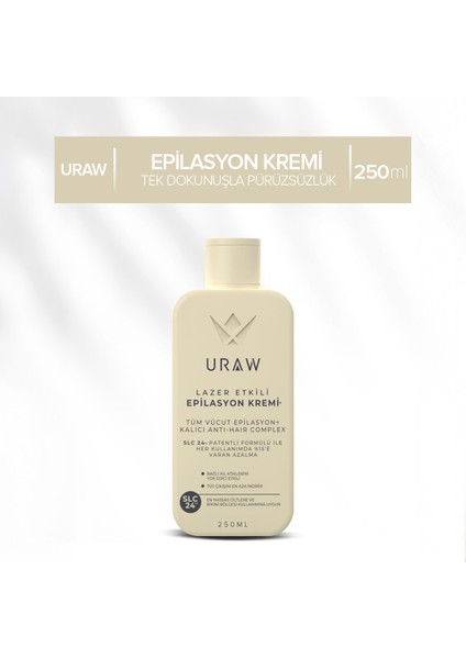 Tüy Dökücü Epilasyon Kremi | Hızlı Sonuç, Acısız Uygulama ve Kalıcı Etki - 250 ml