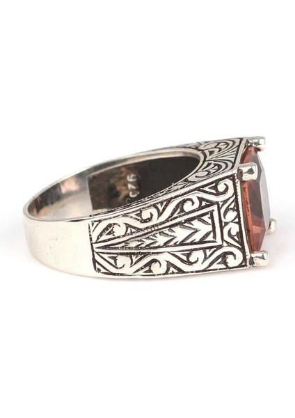 925 Ayar Gümüş Kare Zultanit Taşlı Erkek Yüzüğü fiyatları