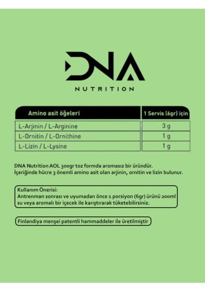 Aol (Arjinin - Ornitin - Lizin) 300 gr fiyatları