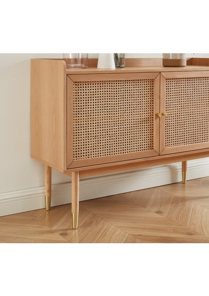 Lina Masif Ahşap Rattan Kapaklı Konsol fiyatları