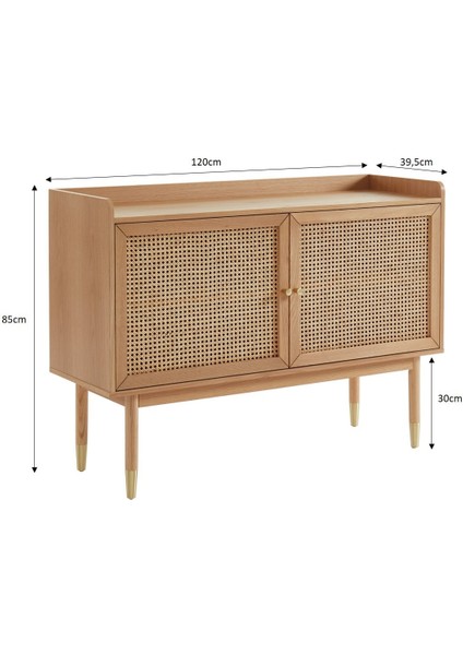 Lina Masif Ahşap Rattan Kapaklı Konsol fırsatları