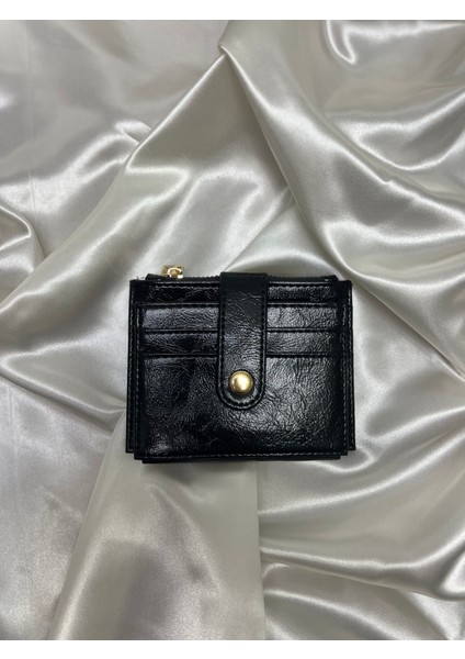 Kadın Siyah Renk Suni Deri Kartlık