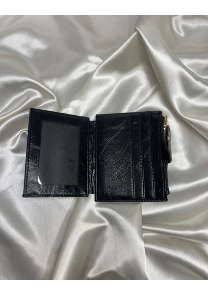 Kadın Siyah Renk Suni Deri Kartlık modelleri