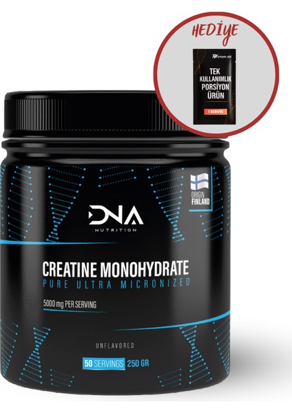 Creatine Saf Mikronize Kreatin Monohidrat Tozu - 250 gr, 50 Porsiyon