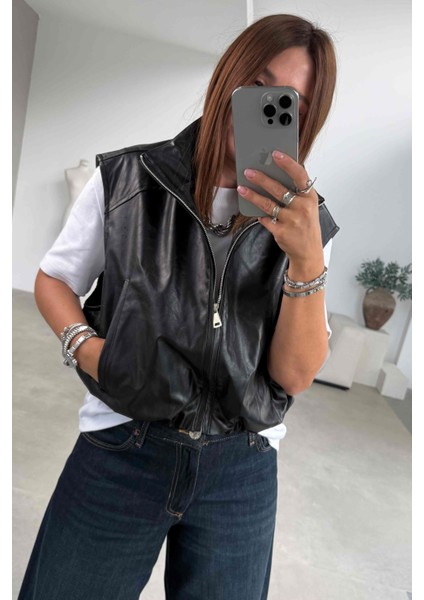 Siyah Deri Yelek fırsatları