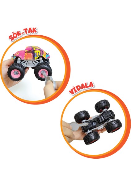 Monster Truck Sök Tak Grafitti Sürtmeli Master Araba Sarı fiyatları
