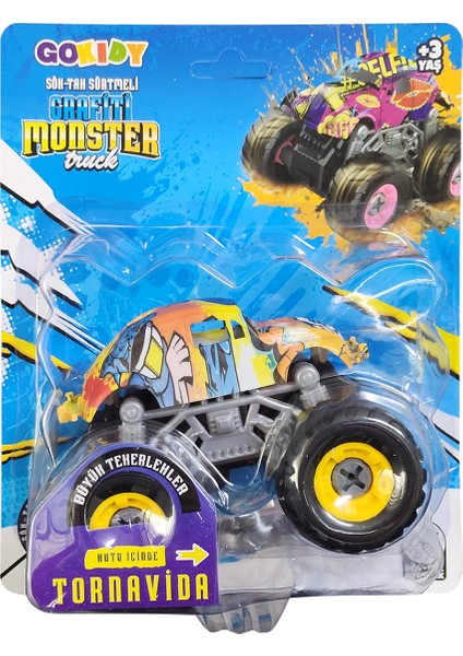 Monster Truck Sök Tak Grafitti Sürtmeli Master Araba Sarı fırsatları