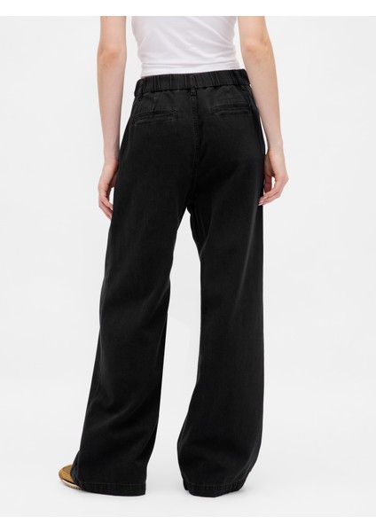 Kadın Siyah 365 High Rise Ultrasoft Pileli Denim Pantolon indirimleri