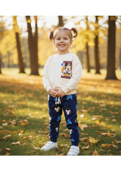 Mıckey Mouse Karakterli Kız Çocuk Alt Üst Takım 3 Iplik modelleri