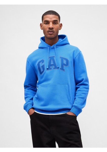 Erkek Açık Mavi Vintagesoft Arch Gap Logo Sweatshirt