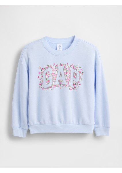Kız Bebek Mavi Gap Logo Kapüşonlu Sweatshirt