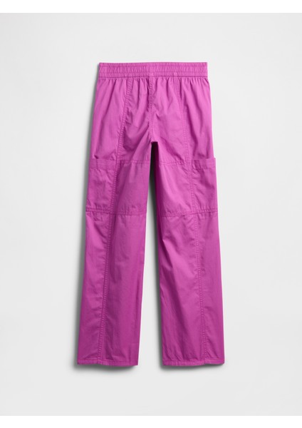 Kız Çocuk Pembe Twill Loose Kargo Pantolon modelleri