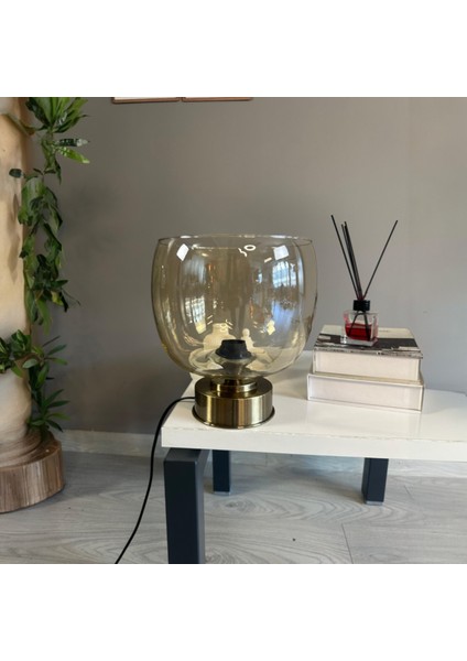 Dijon Cam Bal Rengi Y Piramit Masa Lambası Dekoratif Masaüstü Aydınlatma Hol Abajur Başucu Lamba