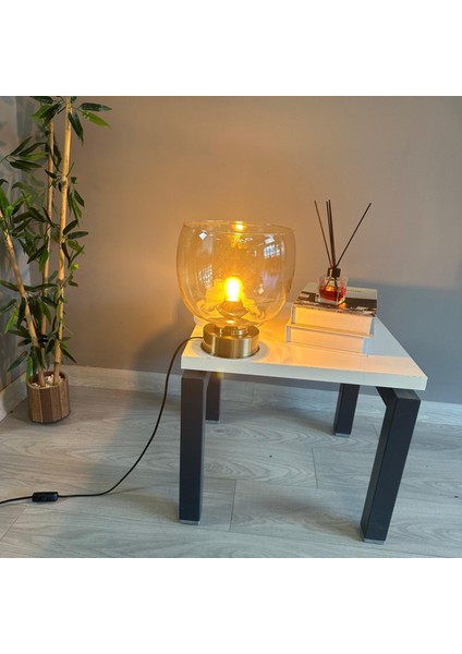 Dijon Cam Bal Rengi Y Piramit Masa Lambası Dekoratif Masaüstü Aydınlatma Hol Abajur Başucu Lamba indirimleri