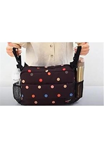 BSO-1001 Bebek Arabası Organizer Çanta Siyah Puantiyeli modelleri